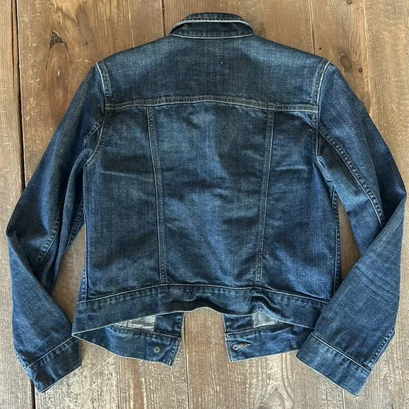 All Saints Metal Button Down Denim Jacket Like New Size 6 - Picture 7 of 8